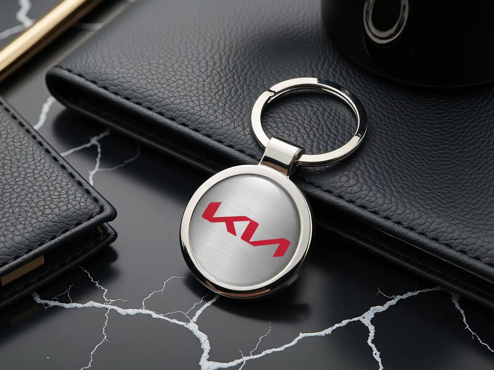 KIA Porte-clés Brillants Métal Élégant Résistant